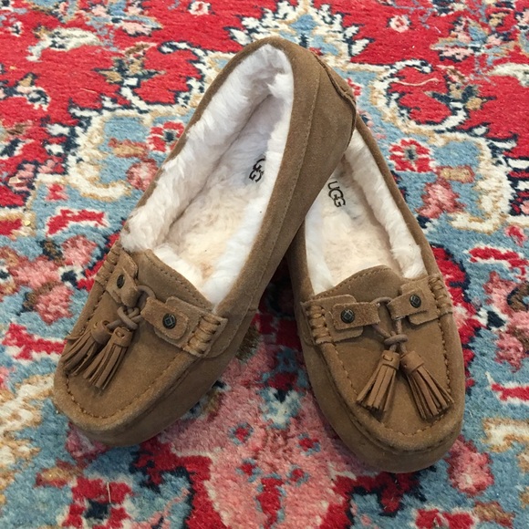 NWT UGG Litney Moccasin Chestnut Loafers Slippers Women’s 7 - Picture 1 of 13